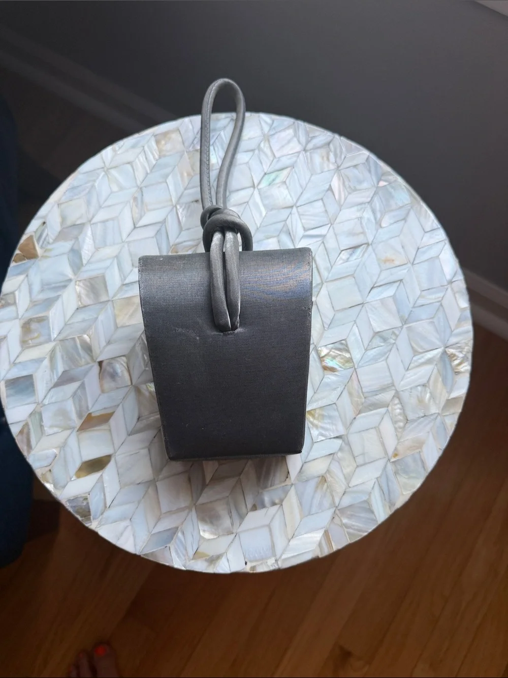 Minimalist Gray Leather Wristlet Strap - Picture 1 of 1